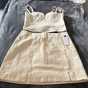 Astr White Bustier Top and bottom, M